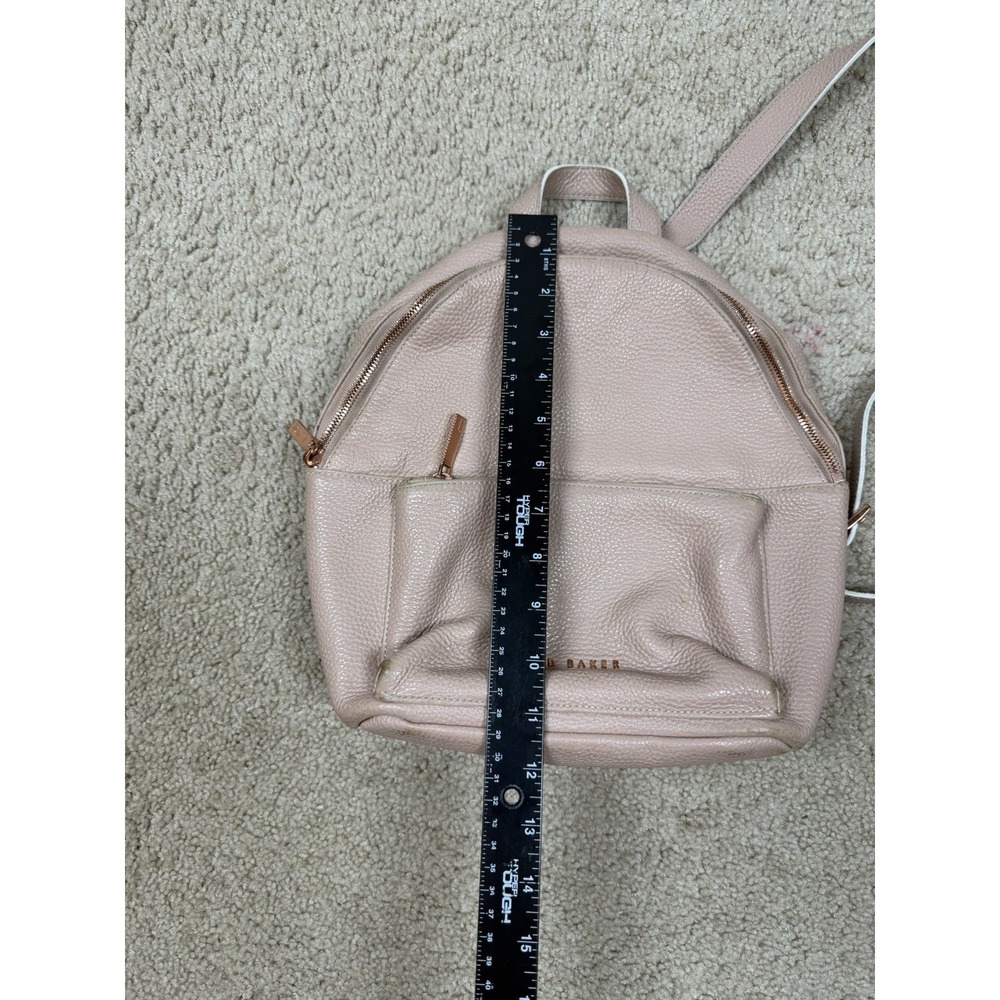 TED BAKER London Mini Backpack Bag Pink Pebble Leather Adjustable‎ - Picture 14 of 16